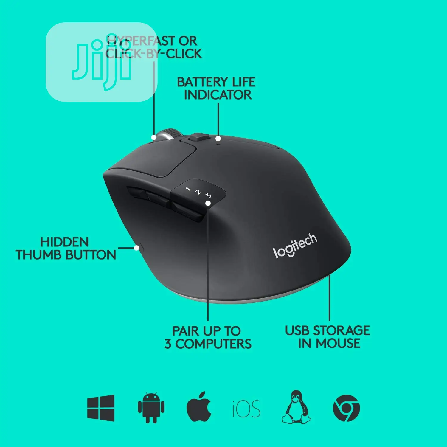 Logitech M720 Triathalon Multi-Device Wireless Mouse