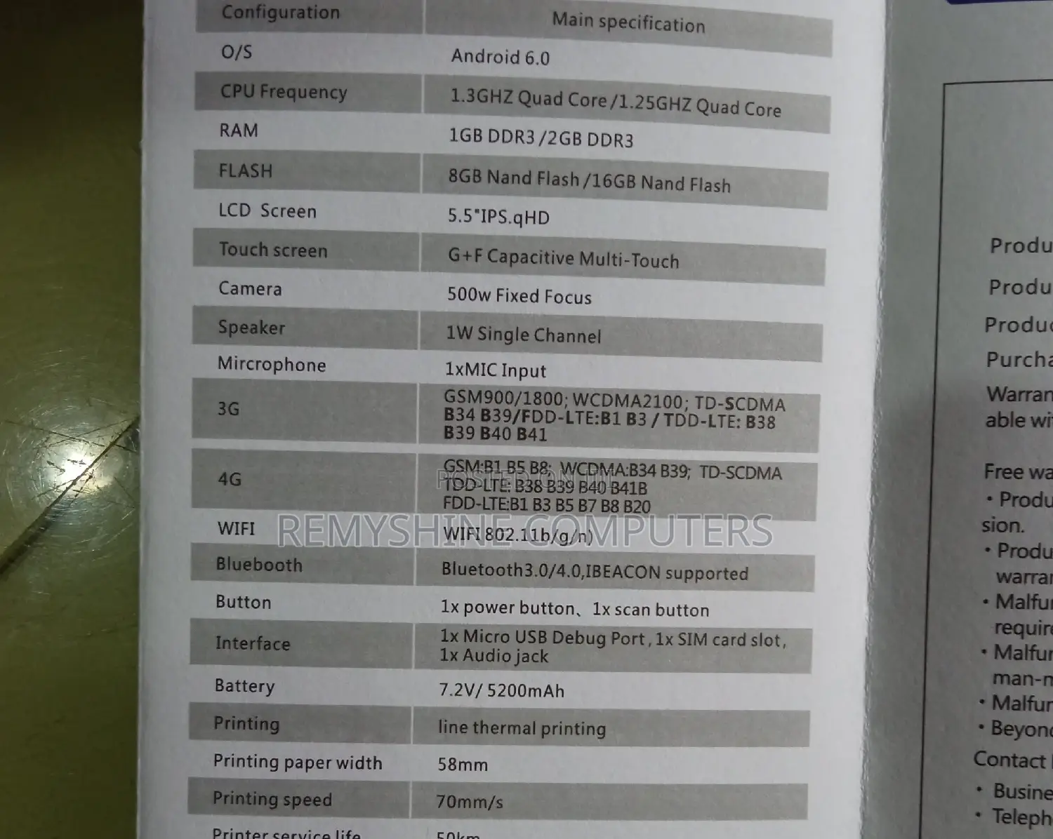 Android Handheld POS Terminal