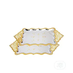 2 Set Elegance Gold Tray