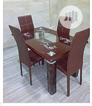 Set of Glass Dining Table With Chair