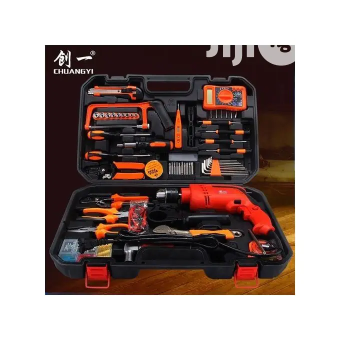 Tools Box Kit Set With Electric Drill Machine