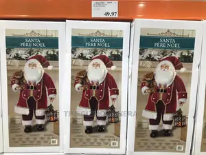 36” Fabric Santa With Lantern {SANTA PERE NOEL}
