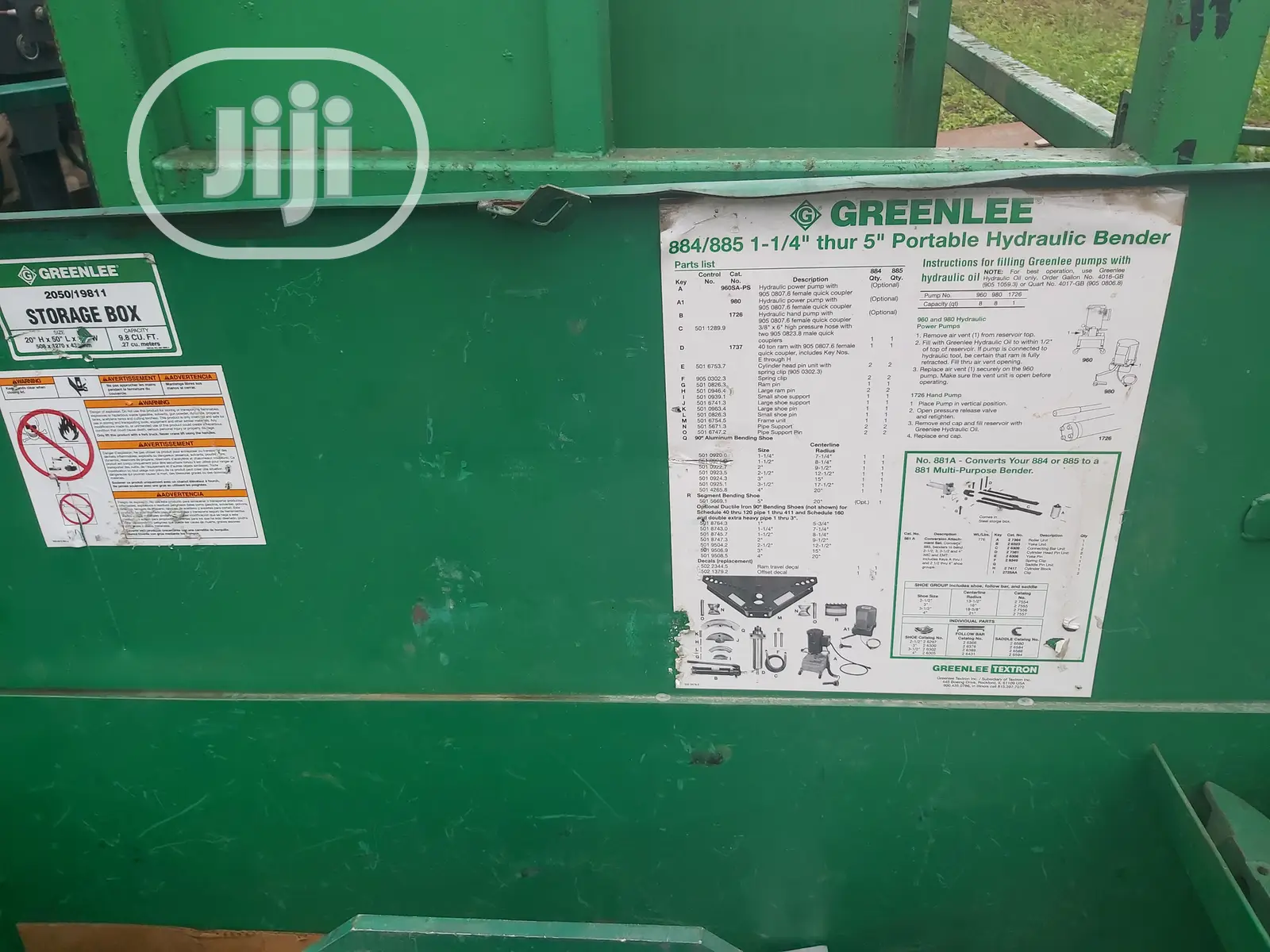 Greenlee 884/885 Pipe Bender