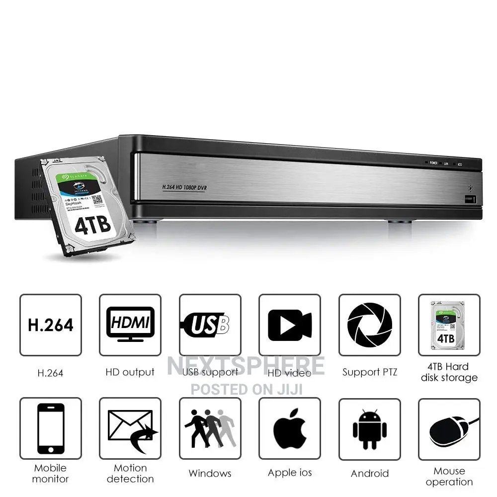 16ch CCTV Camera System - 2mp Hd-Tvi/ Hd-Cvi/Ahd/CVBS Input