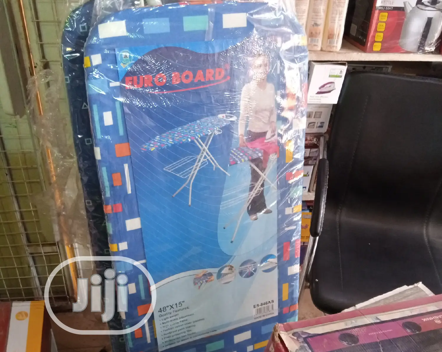 Ironing Board and Iron Holder Plus "Pressing Iron"