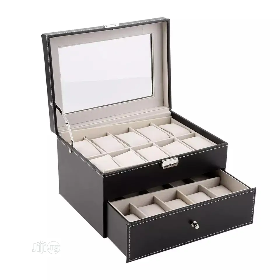 Double Layer 20 Grids Watches Boxes Jewelry Organizer
