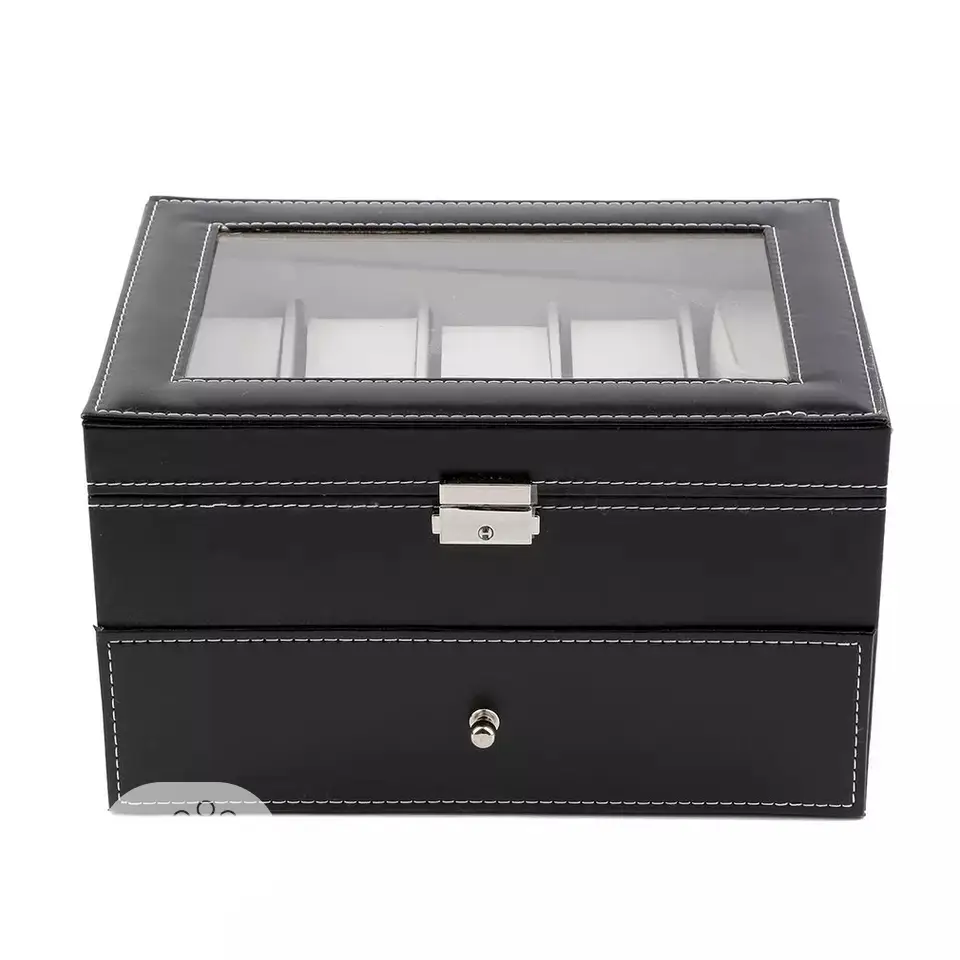Double Layer 20 Grids Watches Boxes Jewelry Organizer