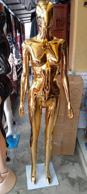 Small Breast Size 8 Female Gold Chrome Mannequin