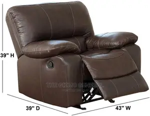 Riley Top Grain Single Leather Recliner – Brown