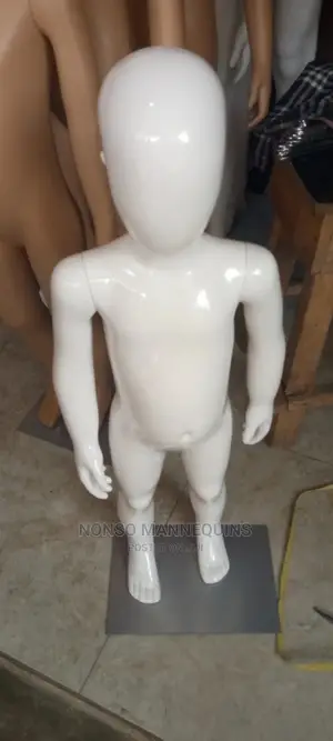 1 to 3 Years Unisex Glossy White Acrylic Mannequin for Kids