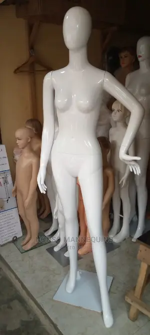 One Hand Bent Full Body Glossy White Female Mannequins