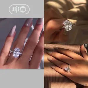 Beautiful Sterling Silver With Stone Engagement Ring