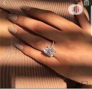 Beautiful Sterling Silver With Stone Engagement Ring