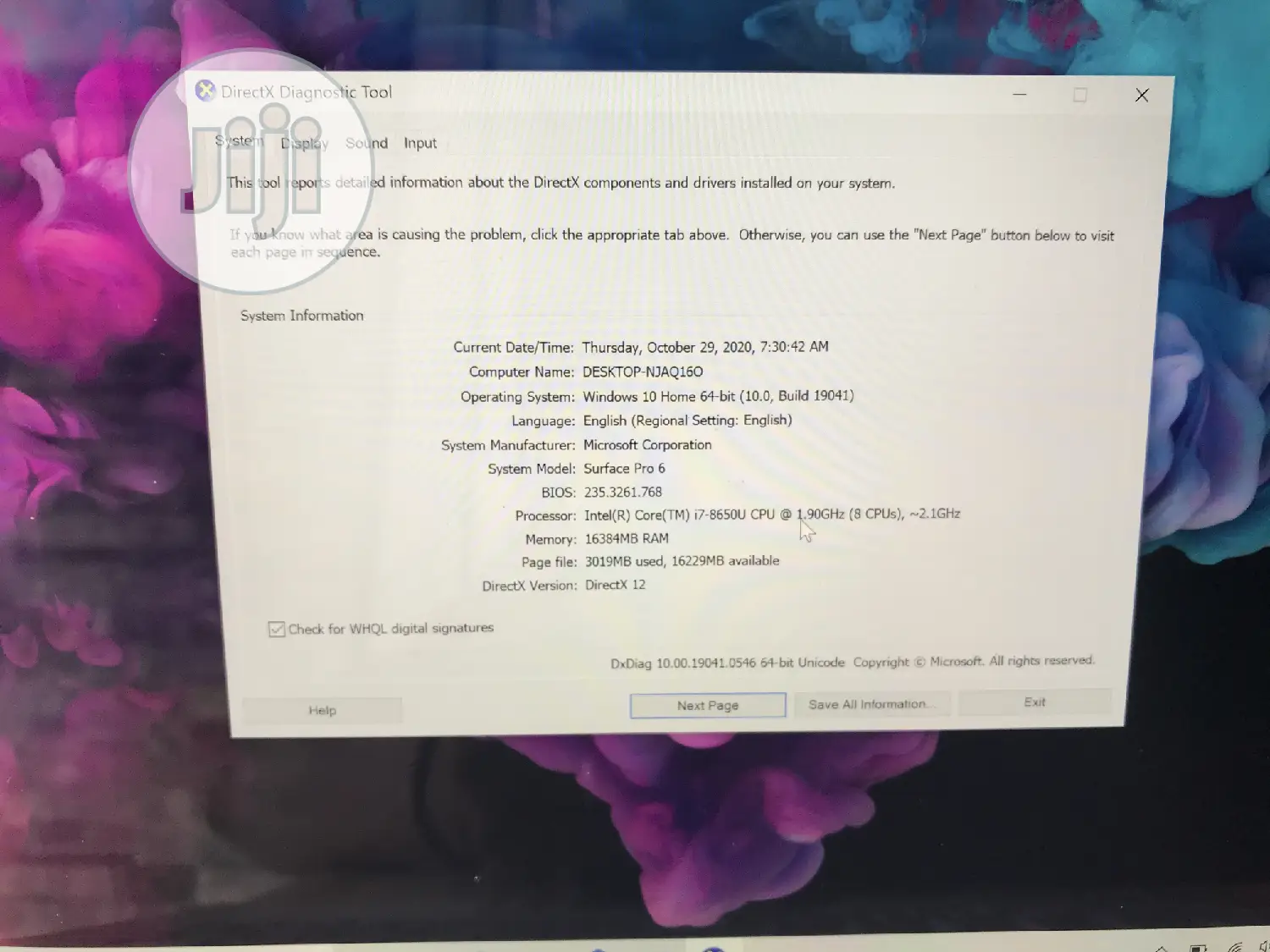 Laptop Microsoft Surface Pro 8GB Intel Core i5 SSD 256GB