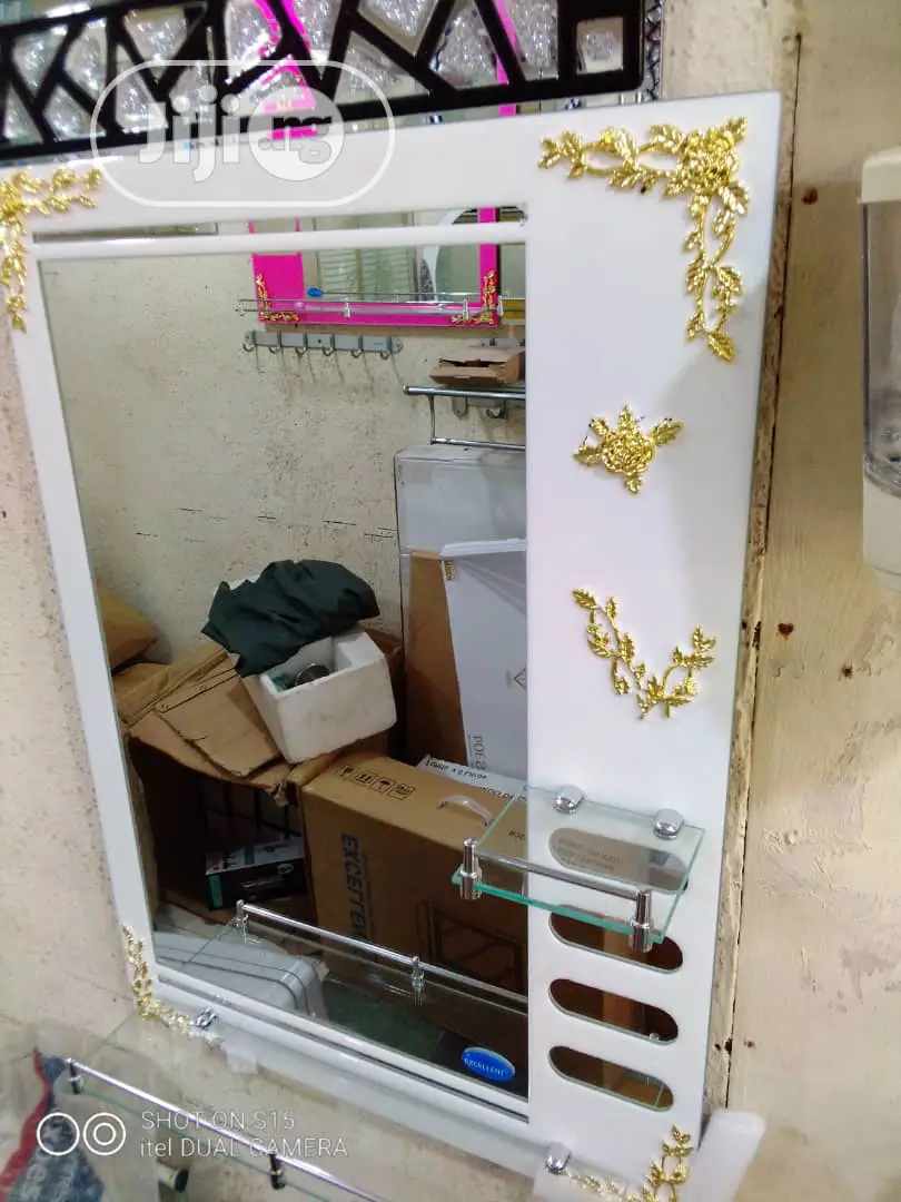 Bathroom Mirror and Shelves Design
