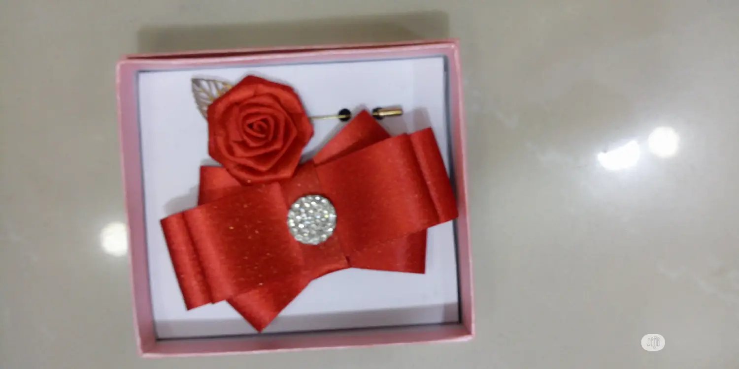 Barrister Bow Tie With Pin Up Rose