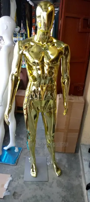 Acrylic Gold Chrome Male Full Body Mannequins