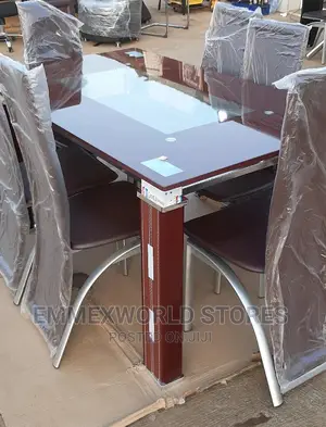 Glass Dinning Set With 6 Chairs