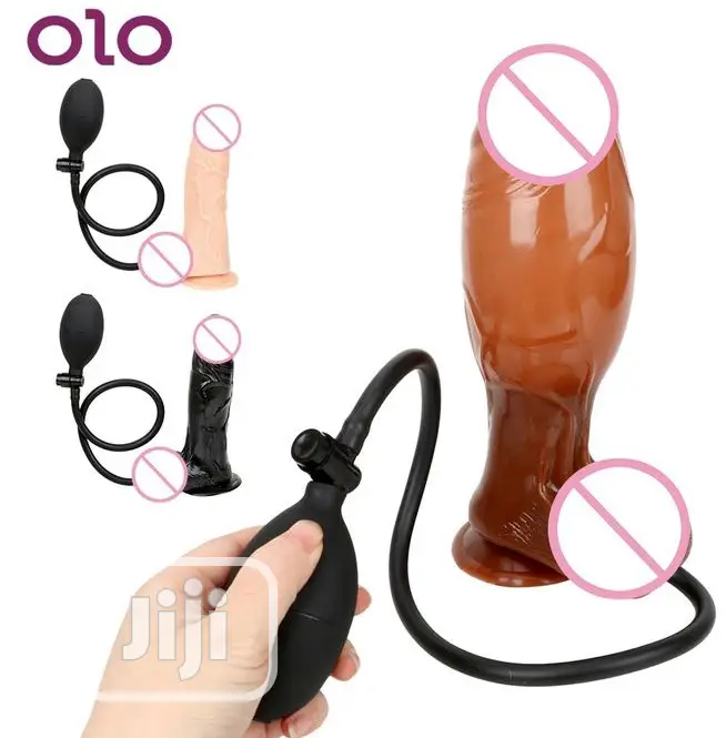 Brown Inflatable Dildo Pump Butt Plug