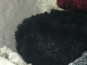 Plain Black Super Vip Shaggy Center Rugs 7/10