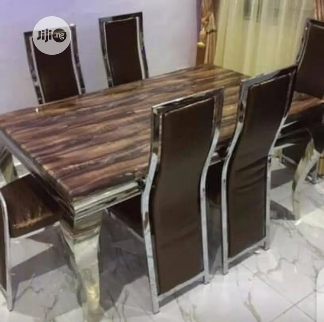 Original Executive Imported Marble Dining Wit Six Seaters