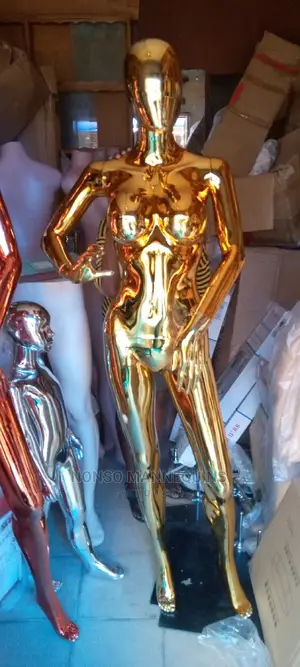 Medium Boobs Gold Chrome Female Faceless Mannequin