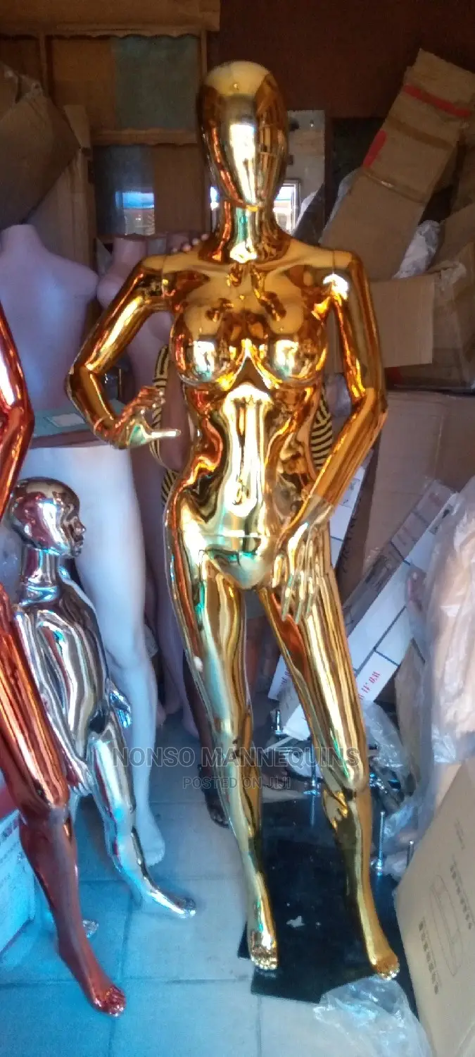 Medium Boobs Gold Chrome Female Faceless Mannequin