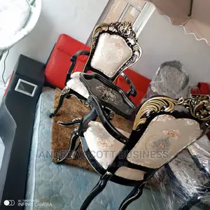 Cream and Black Colour Console Chair