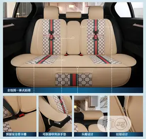 Butterfly Cream Genuine Leather Car Seat Cover
