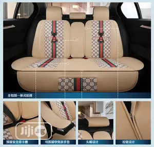 Butterfly Mixed Cream Leather Car Seat Covers