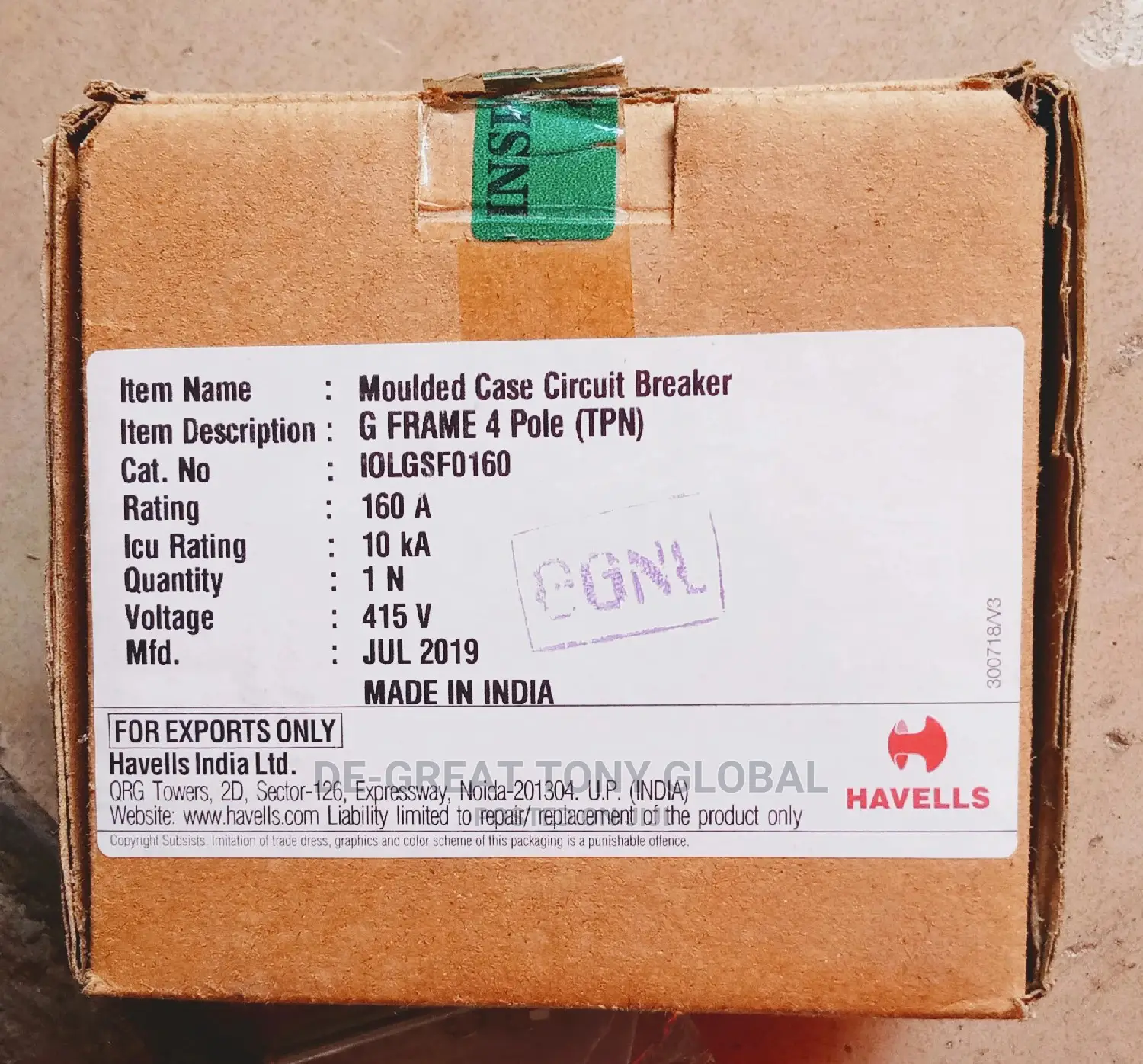 Havells MCCB 160amps