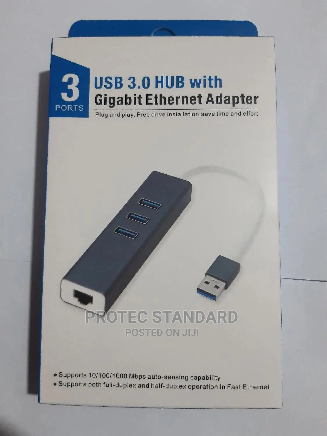 USB 3.0 to LAN Adapter + 3port USB Hub
