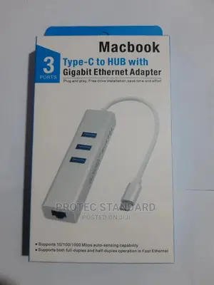 USB C 3.0 to Lan Ethernet Adapter With 3port Hub