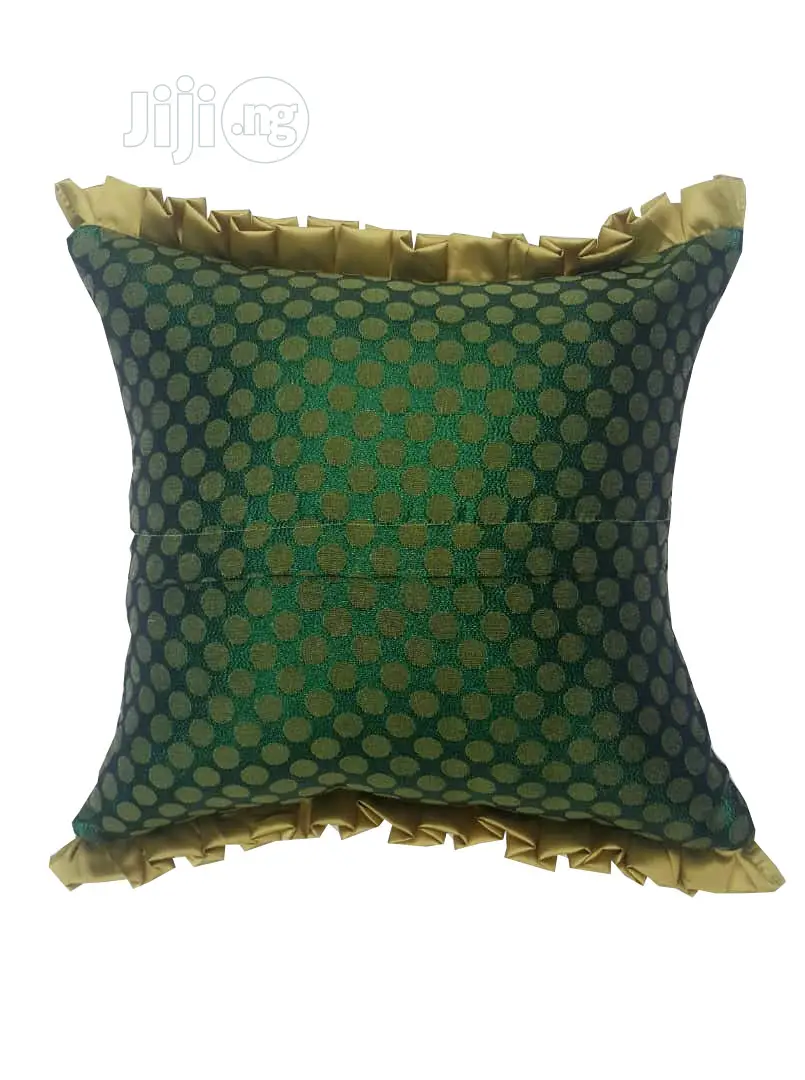 Green Dotted Throw Pillow - 18 by 18inchs
