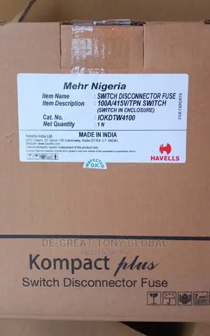 Havells 100amps Isolator Switch