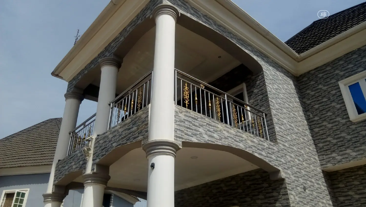 Stainless Handrail Gold Design Up/Down Balcony
