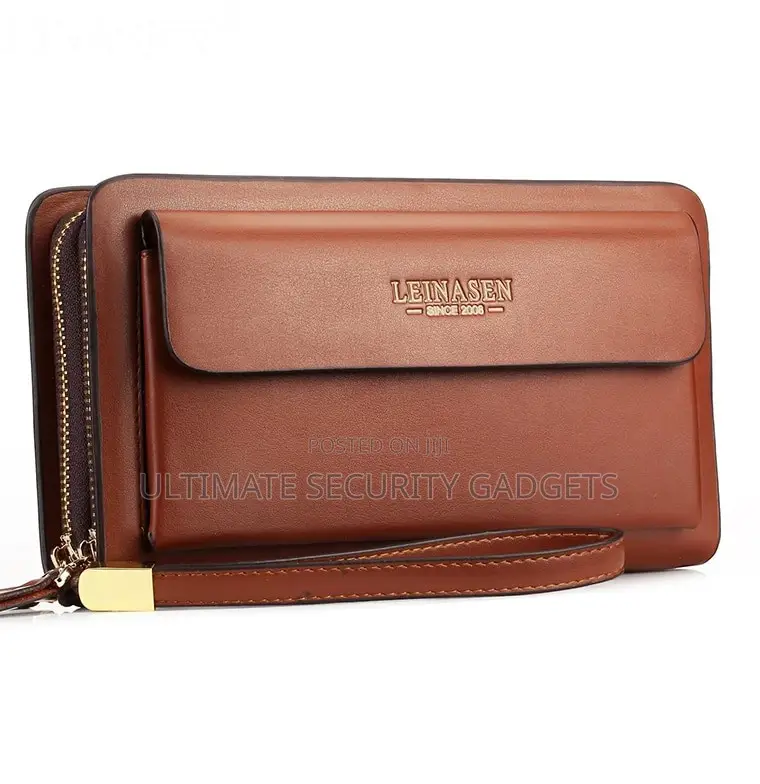 Genuine Leather Men’S Wallet (Double Coins Zippers)