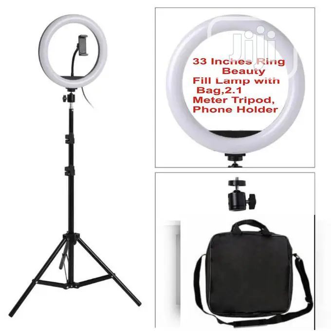 33cm LED Ring Light Dimmable With 2.1meter Tripod Bag