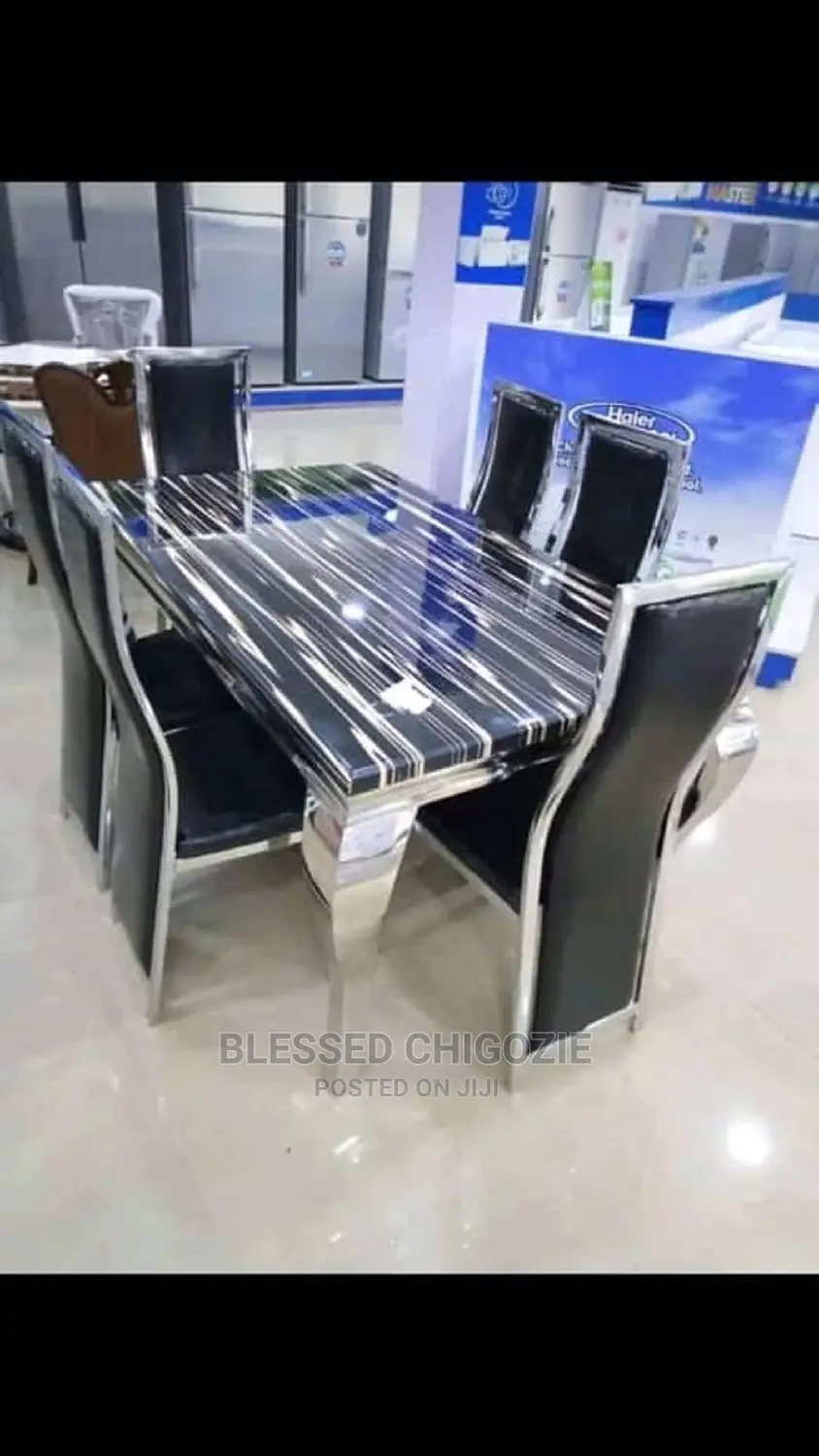 Six Seater Marble Dining Table With Chairs