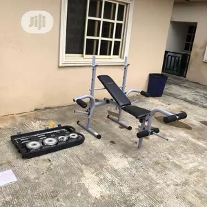 Weight Lifting Bench With Adjustable 50kg Barbell Set