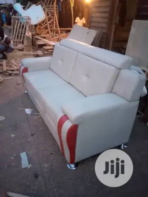 7 Seater Executive White Leather Sofa