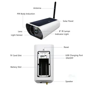 Night Vision 1080P HD Solar Powered Wireless WIFI IP Camera