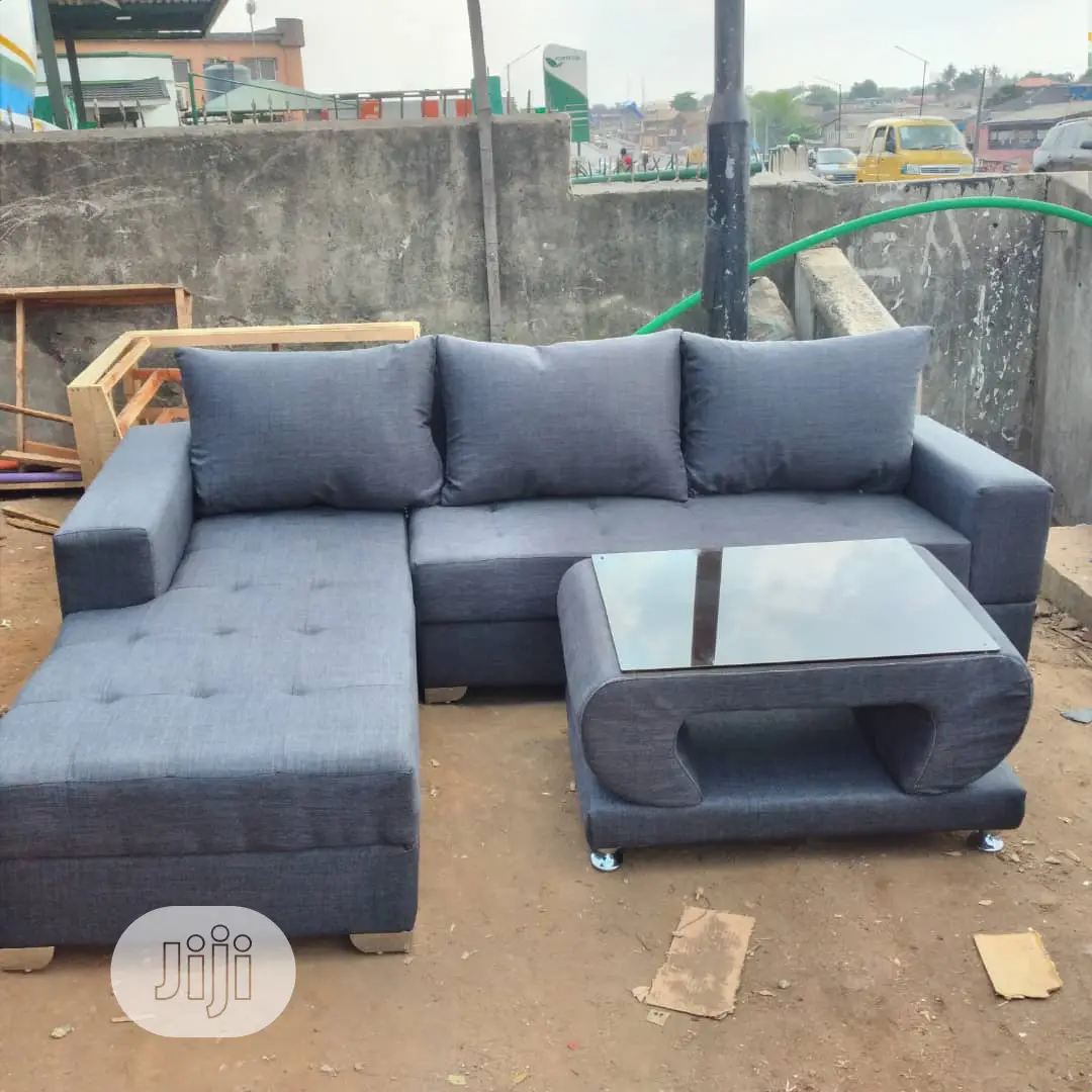 Portable L- Shaped Sofa With Center Table