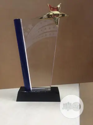 High-quality Color Printing Crystal Award Glass Trophy