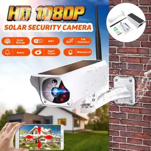 White Solar Outdoor Wireless WIFI IP Camera CCTV