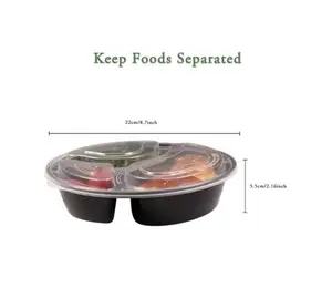 3 Compartment Microwave Ovensafe Plate - 50 Pieces