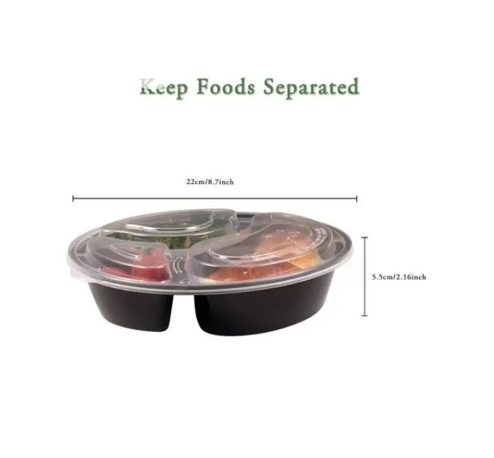 3 Compartment Microwave Ovensafe Plate - 50 Pieces