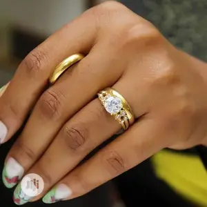Rose Indiana Set of Wedding Ring 002 - Gold