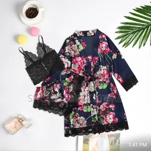 3 Pieces Satin Nightwear