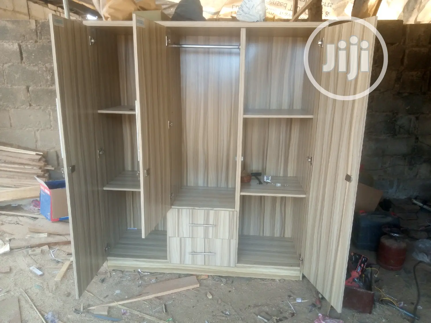 2 Doors Wardrobe With Locker and Show Rack